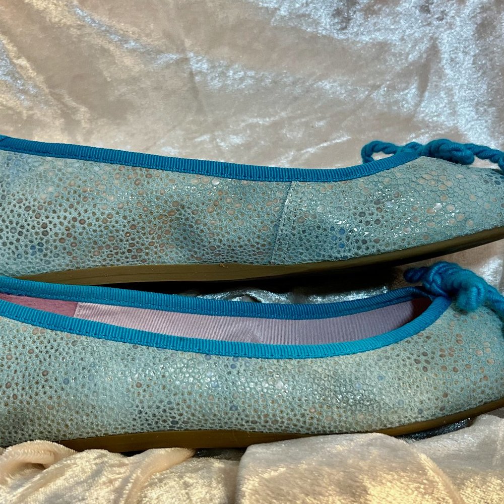 Sacha London "Torpedine C2405 Turquesa" crackle ballet flats - shelf wear only! - Picture 2 of 4